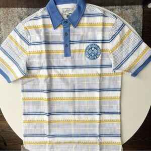 Bogey Boys Men’s Grid Plaid Polo Shirt Size Small New
